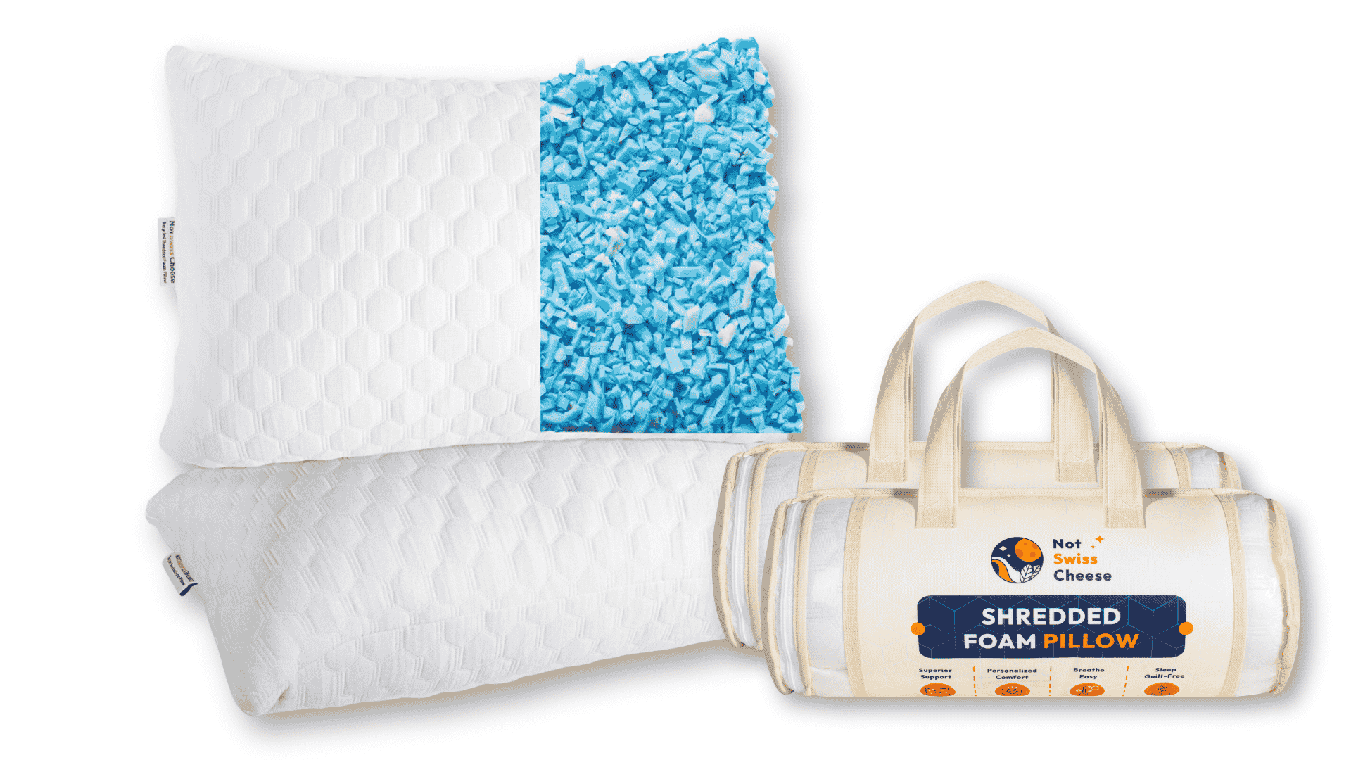 Shredded Adjustable Memory Foam Bed Pillow